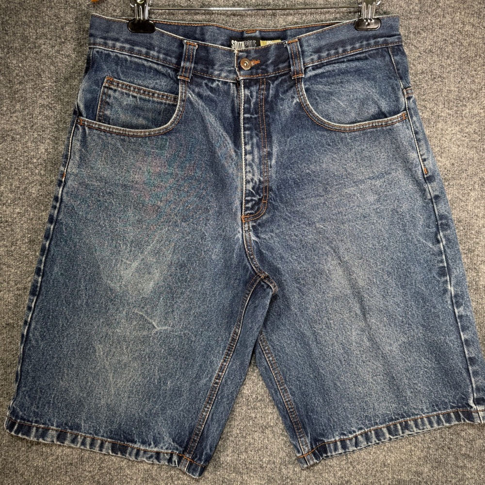 Southpole Baggy Jean Jorts Shorts Mens 34 Blue Gold Tab Vintage Y2K Streetwear